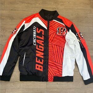 Vintage Cincinnati Bengals Men's Small Bomber Jacket - Orange, Black, White